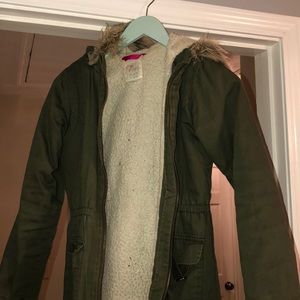 green coat